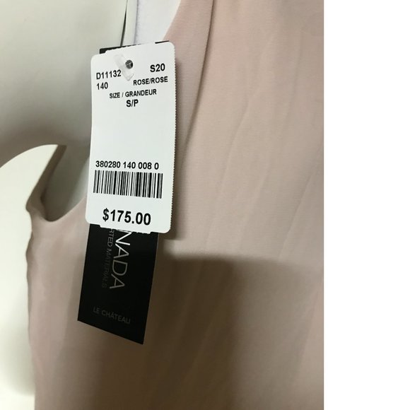 Le Chateau Dusty Rose Blush Pink Wedding Asymmetrical Gown Maxi Dress NWT - Picture 4 of 5